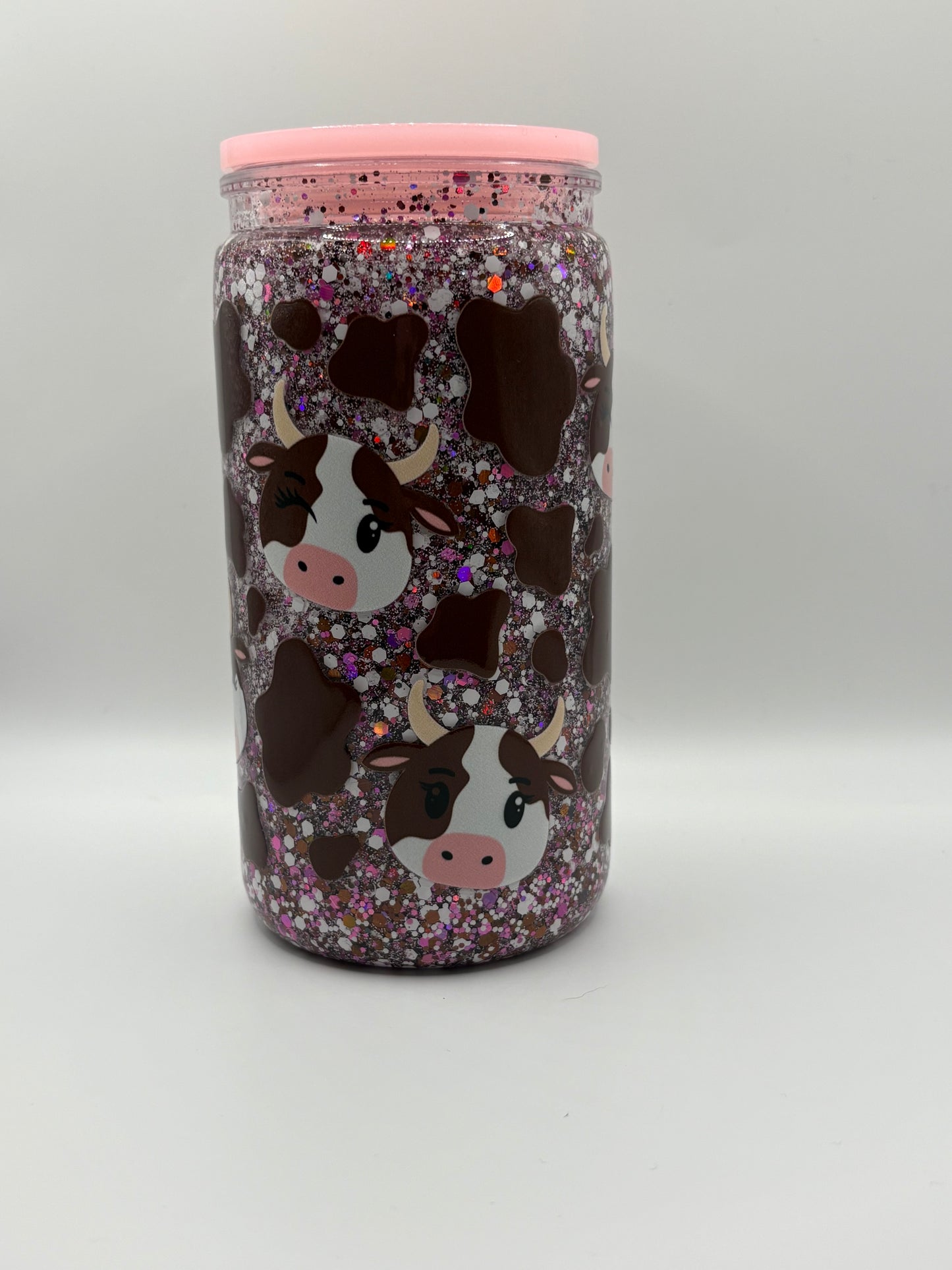 Cow Snow Globe Cup- 16oz